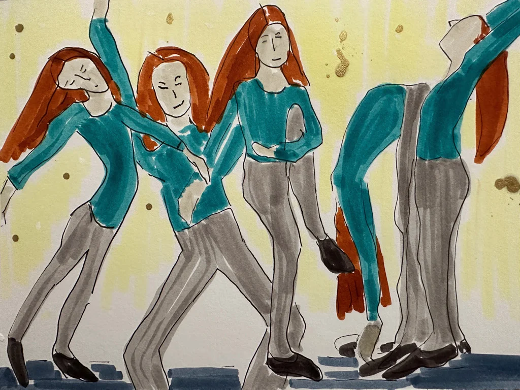 illustration of stretches by woman