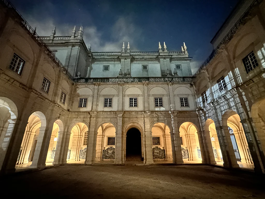 night view of the monastery Sao Vicente de Fora , winter in Lisbon