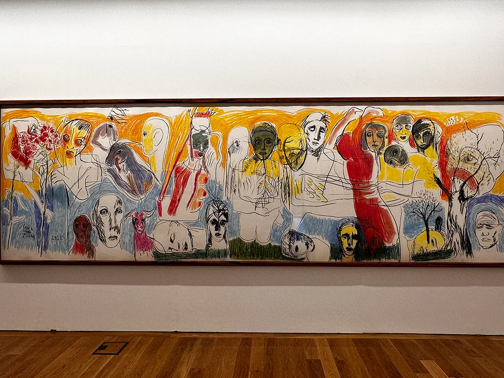 art exhibition of Graca Morais , large colorful paintings of figures