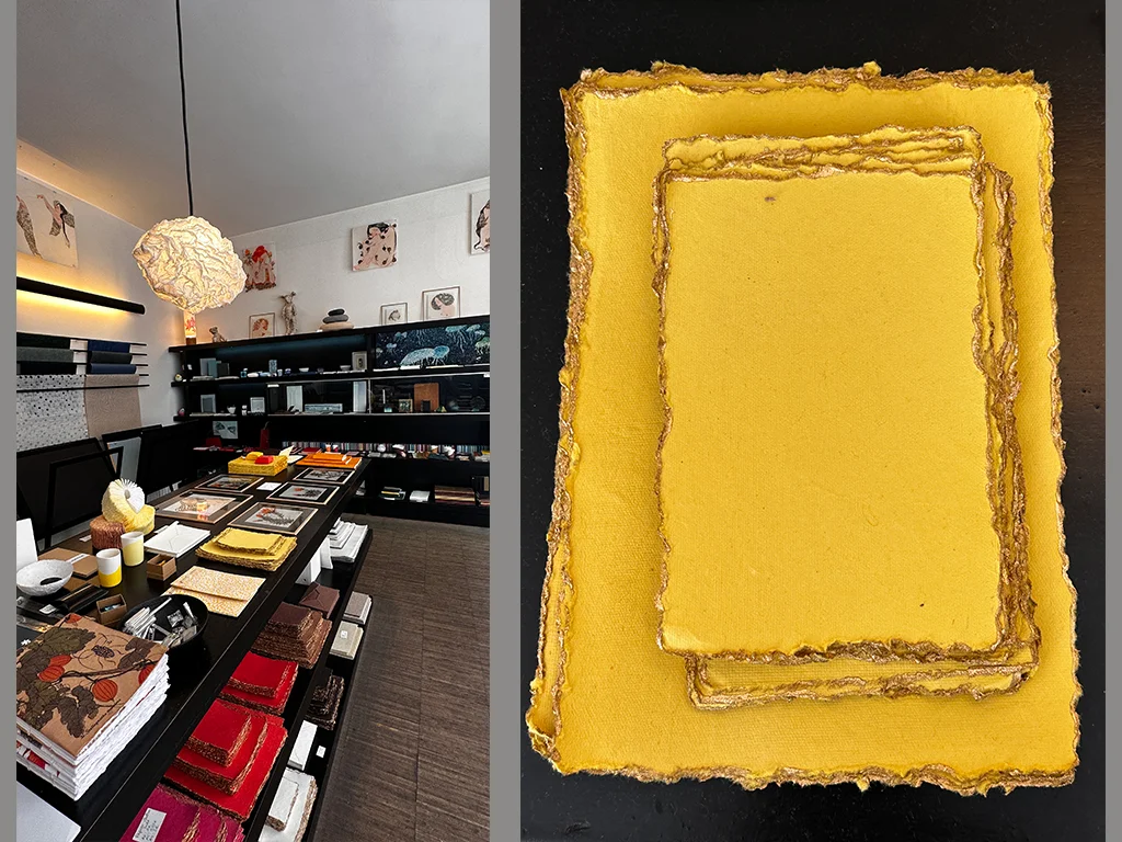 interior of paper store Calligrane and handmande paper. Traveling for art. Paris
